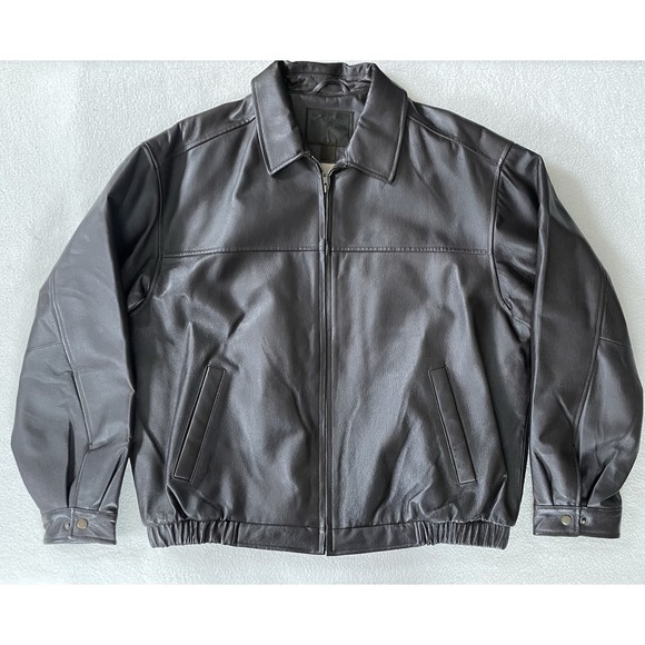 Saddlebred Men's Brown Leather Jacket Vintage XL‎ Quilted Lining Bomber Flight - Picture 4 of 16